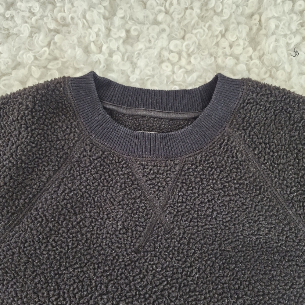 E Everlane The Renew Fleece Raglan Sweatshirt S Black Women Crew Neck Minimalist - Picture 5 of 9